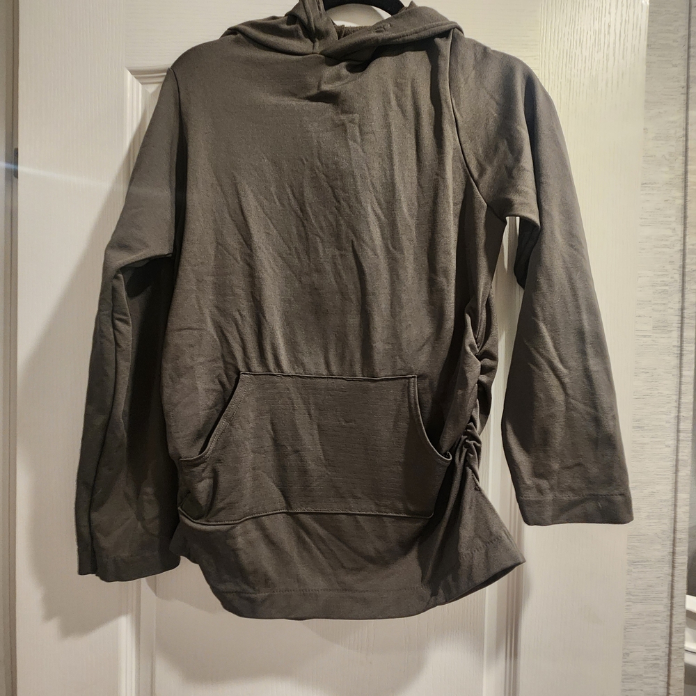Emmas Expressions Olive Hooded Blouse One Size Euc